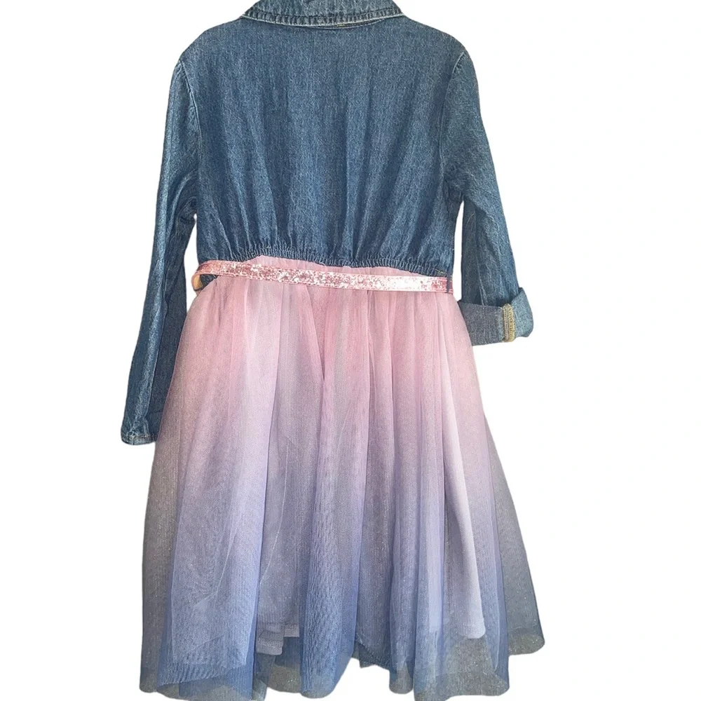 Zunie jean and tulle belted dress